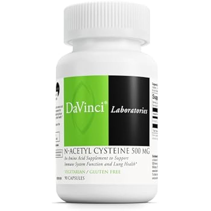 DAVINCI Laboratories - N-Acetyl Cysteine 500 mg - an Amino Acid Supplement to Support Immune System Function and Lung Health - Vegetarian, Gluten-Free - 90 Capsules - Image 1