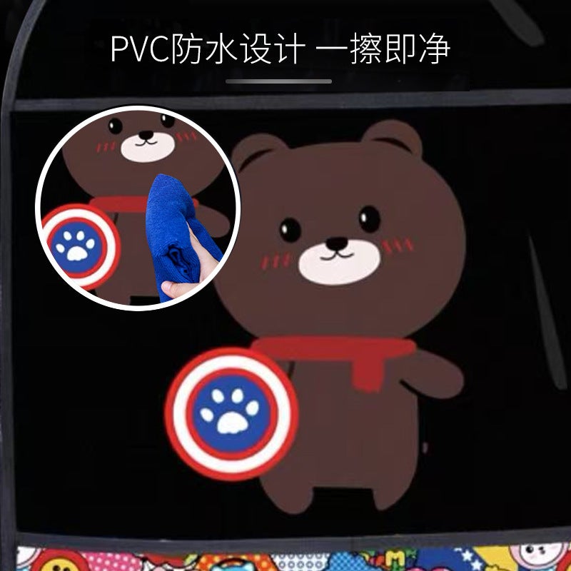 Car Seat Anti-Kick Cushion Rear Universal Cartoon Car Seat Back Storage Protection Cushion Children'S Anti-Dirty Anti-Wear Cushion - Image 5
