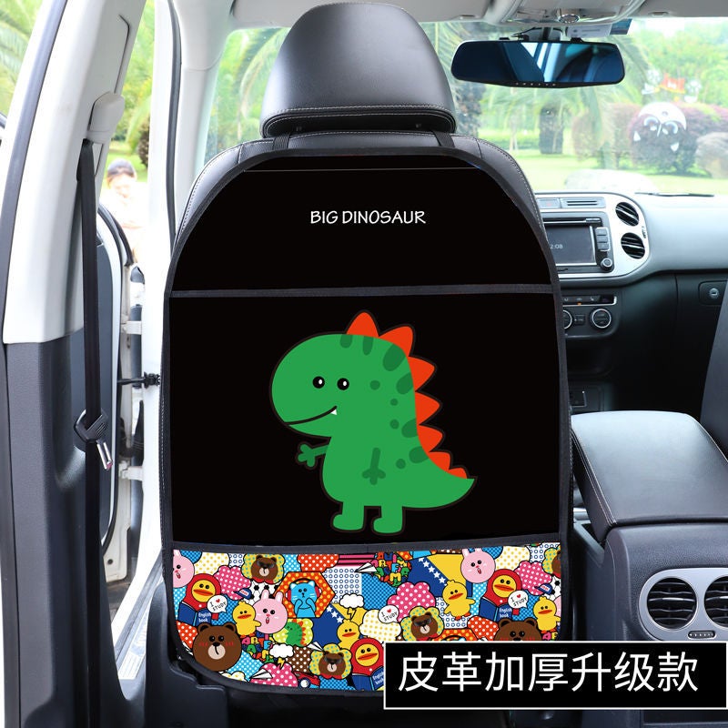 Car Seat Anti-Kick Cushion Rear Universal Cartoon Car Seat Back Storage Protection Cushion Children'S Anti-Dirty Anti-Wear Cushion - Image 1