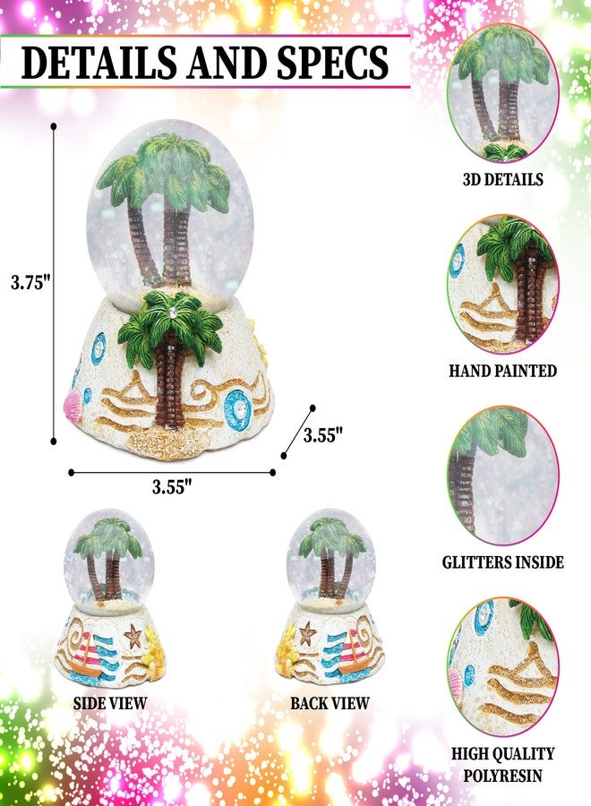 Puzzled COTA Global Palm Tree Stone Snow Globe - Sparkly Water Globe Figurine with Sparkling Glitter, Collectible Novelty Ornament for Home Decor, for Birthdays, Christmas and Valentine's Day - Image 2