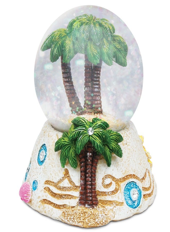 Puzzled COTA Global Palm Tree Stone Snow Globe - Sparkly Water Globe Figurine with Sparkling Glitter, Collectible Novelty Ornament for Home Decor, for Birthdays, Christmas and Valentine's Day - Image 1
