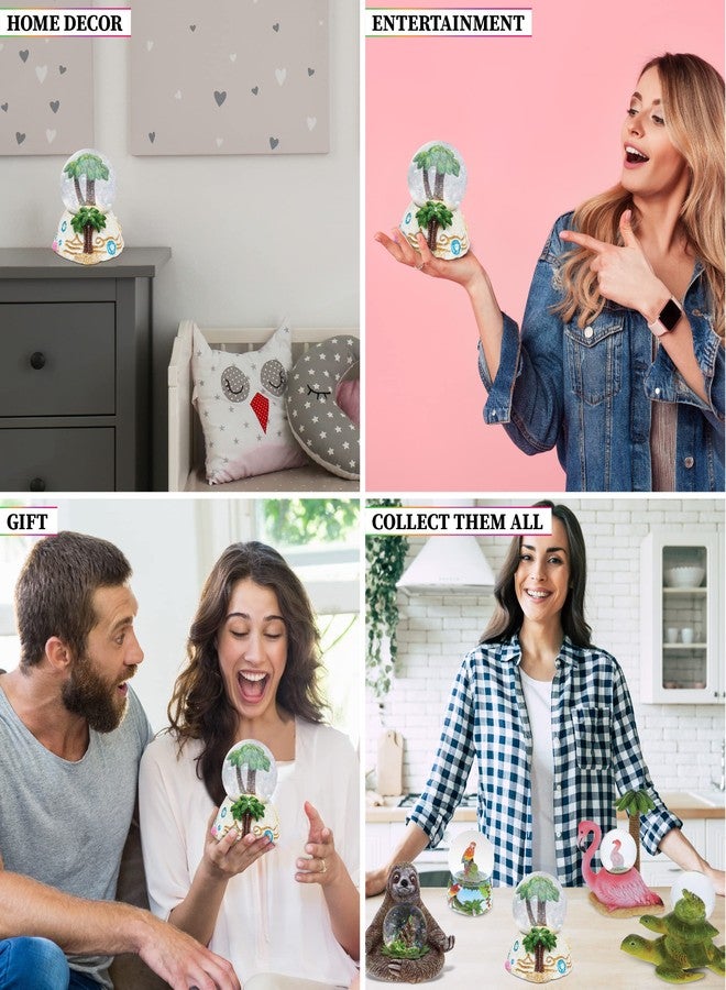 Puzzled COTA Global Palm Tree Stone Snow Globe - Sparkly Water Globe Figurine with Sparkling Glitter, Collectible Novelty Ornament for Home Decor, for Birthdays, Christmas and Valentine's Day - Image 3