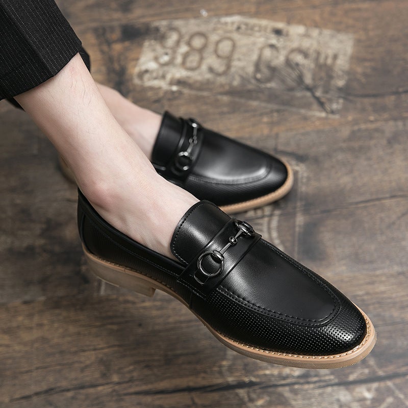 Men'S Loafers 2024 Four Seasons Business Dress Casual Men'S Shoes Slip-On Wedding Shoes British Fashion Small Leather Shoes - Image 4
