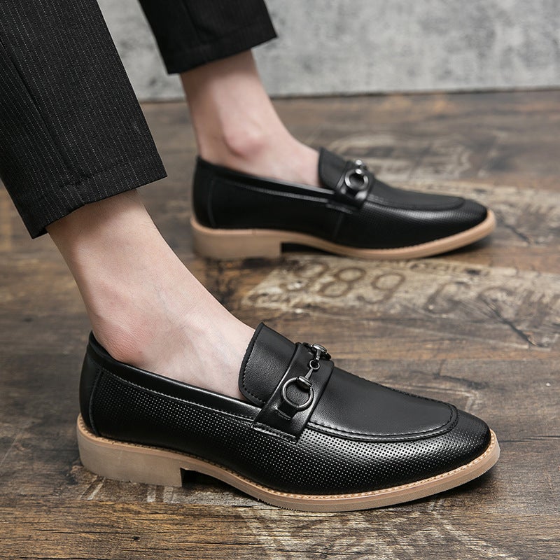 Men'S Loafers 2024 Four Seasons Business Dress Casual Men'S Shoes Slip-On Wedding Shoes British Fashion Small Leather Shoes - Image 2