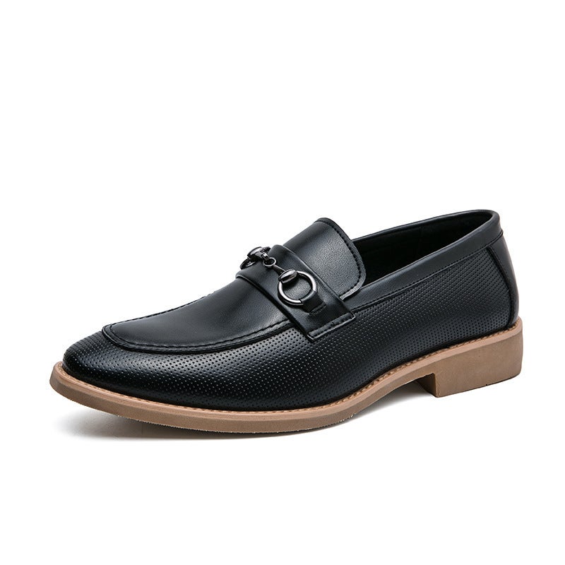 Men'S Loafers 2024 Four Seasons Business Dress Casual Men'S Shoes Slip-On Wedding Shoes British Fashion Small Leather Shoes - Image 1