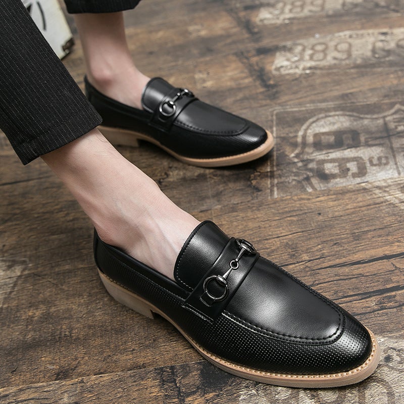 Men'S Loafers 2024 Four Seasons Business Dress Casual Men'S Shoes Slip-On Wedding Shoes British Fashion Small Leather Shoes - Image 5