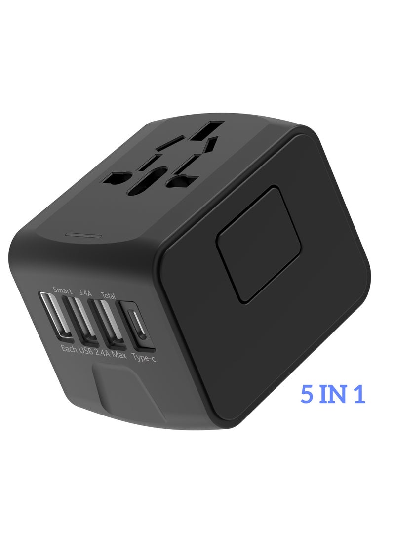 Lezonic Universal International Power Travel Plug Adapter Suit,Essential For Business Travel（5 in 1 ）  - Image 1