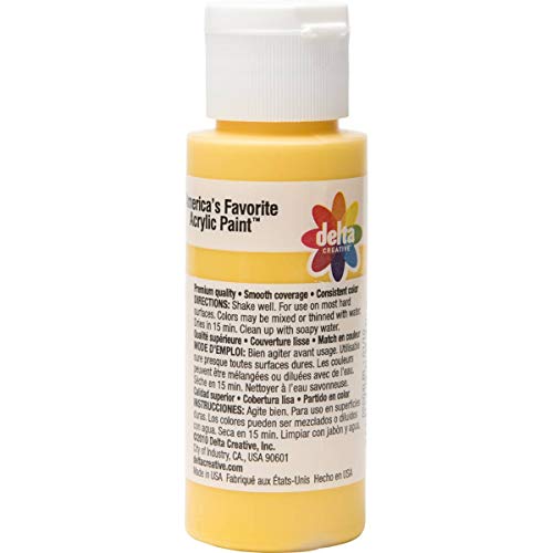 Delta Creative Ceramcoat Acrylic Paint in Assorted Colors (2 oz), 2504, Yellow - Image 2