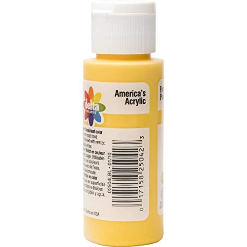 Delta Creative Ceramcoat Acrylic Paint in Assorted Colors (2 oz), 2504, Yellow - Image 3