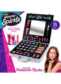 Cra-Z-Art Shimmer 'N Sparkle Glitter Makeover Studio Beauty Kit All In One Beauty For Eye Cheeks And Lips For Ages 8 And Up  - Image 5