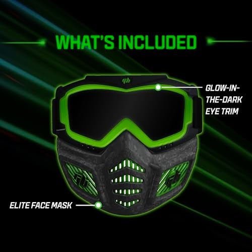 Gel Blaster Elite Face Mask - Glow in The Dark Tactical Face Mask with Detachable Goggles & Adjustable Headband - Facemask with Vented Jaw Frame Fits All Types of Faces - for Ages 14+ - Image 5