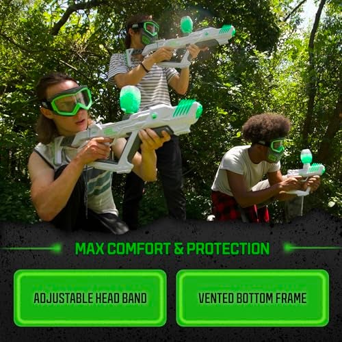 Gel Blaster Elite Face Mask - Glow in The Dark Tactical Face Mask with Detachable Goggles & Adjustable Headband - Facemask with Vented Jaw Frame Fits All Types of Faces - for Ages 14+ - Image 3