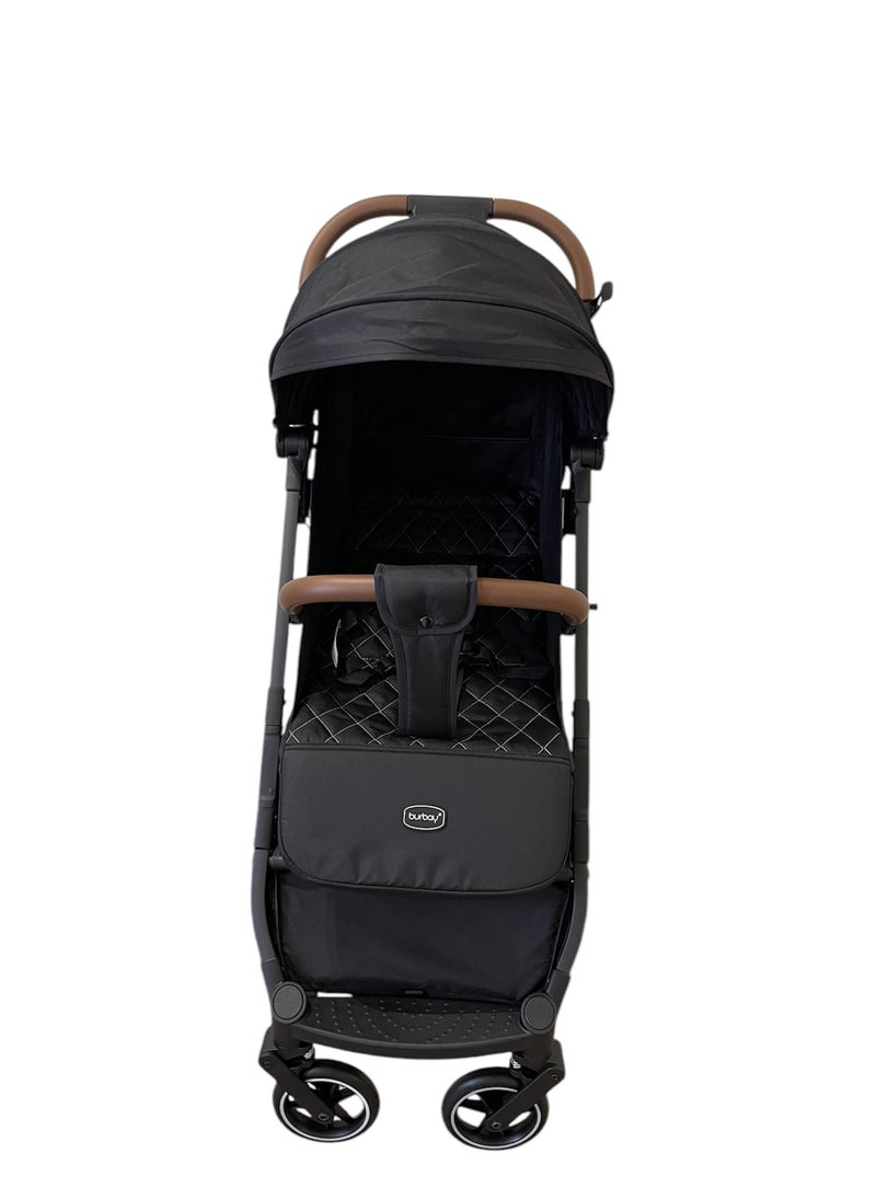 burbay Stylish Travel Stroller Lightweight Aluminum Frame One Second Fold with Hand Cart Perfect for Airplane Cabin  - Image 2
