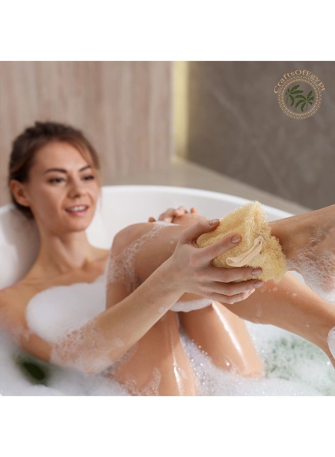 CraftsOfEgypt Egyptian Natural Loofah Sponge Exfoliating Body Scrubber - Our Bath Loofahs Provide a Refreshingly Deep Clean to Your Face & Body - These Luffa Sponges Are Skin-Friendly & Vegan - 6 x 6 Inches, 3 Pack - Image 2