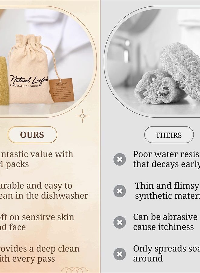 CraftsOfEgypt Egyptian Natural Loofah Sponge Exfoliating Body Scrubber - Our Bath Loofahs Provide a Refreshingly Deep Clean to Your Face & Body - These Luffa Sponges Are Skin-Friendly & Vegan - 6 x 6 Inches, 3 Pack - Image 5