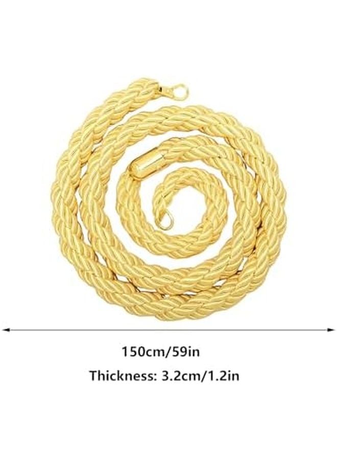 Yellow Stanchion Rope 4.9ft Twisted Safety Barrier Crowd Control Cord Divider - Image 3