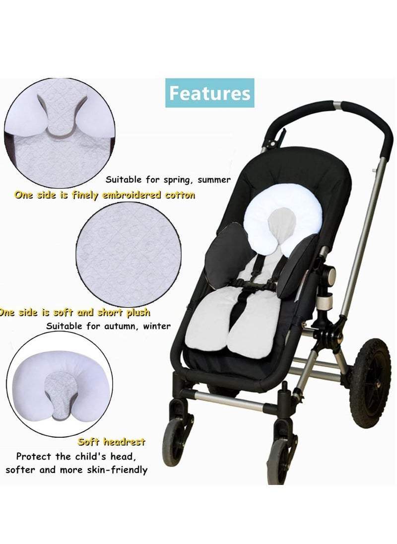 Rightsure - Baby Stroller Pad, Washable Soft Baby Car Seat Cushion, Double-Sided Usable Baby Head Pillow Neck Support Cushion for Newborns - Image 1