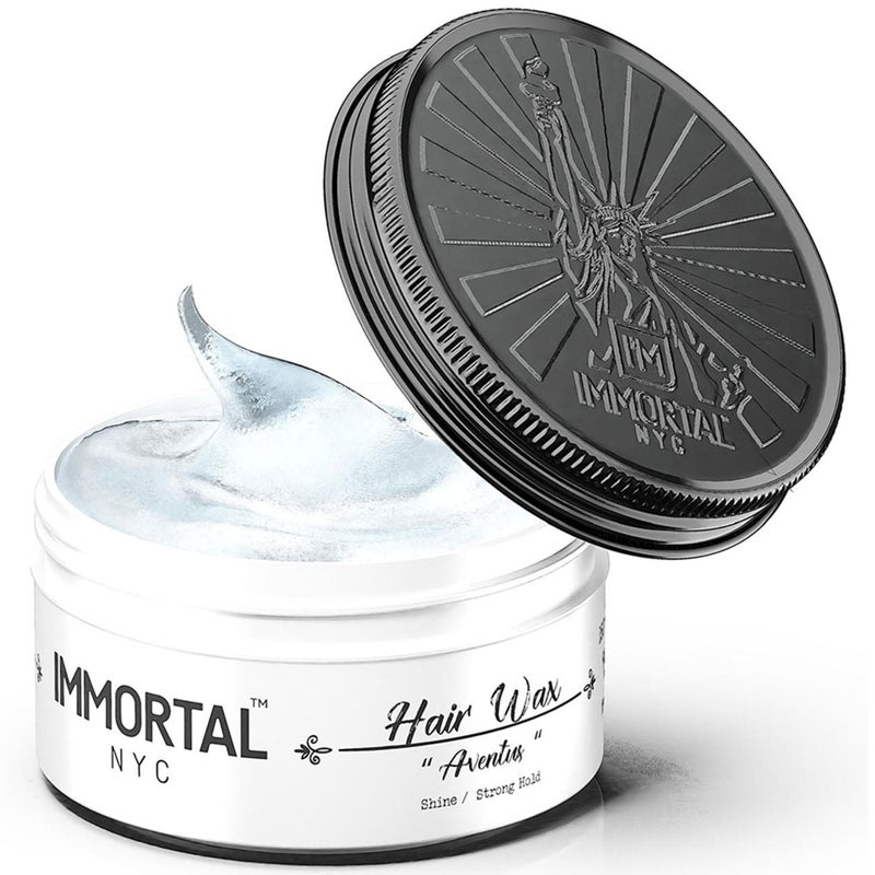 Immortal NYC Hair Waxes for Men - Aventus Extra Strong Hold, Low Shine Hair Wax - Mens Water Based, No Residue Non-Greasy Hair Paste -Pomade- All Natural Styling Wax for All Hair Types - Image 1