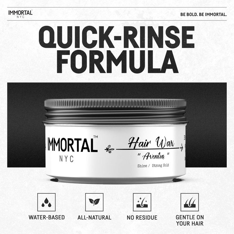 Immortal NYC Hair Waxes for Men - Aventus Extra Strong Hold, Low Shine Hair Wax - Mens Water Based, No Residue Non-Greasy Hair Paste -Pomade- All Natural Styling Wax for All Hair Types - Image 4
