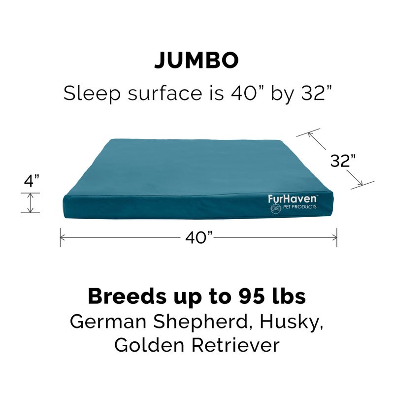 Furhaven Replacement Dog Bed Cover Water-Resistant Indoor/Outdoor Logo Print Oxford Polycanvas Mattress, Washable - Deep Lagoon, Jumbo (X-Large) - Image 3
