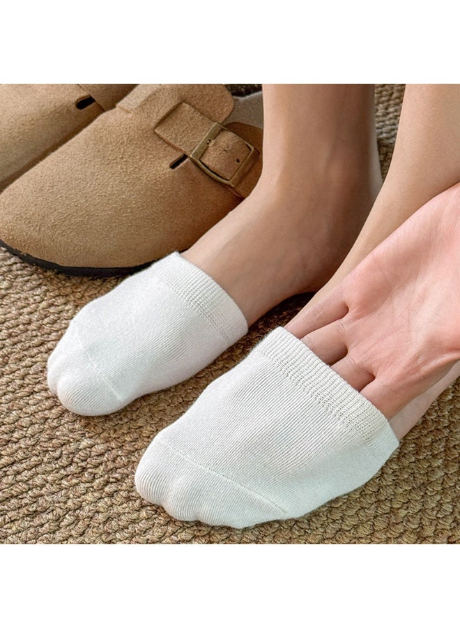 جوارب نسائية مانعة للانزلاق بنمط زهور، قبضة سيليكون مانعة للانزلاق، 6 أزواج (أبيض) - Image 4