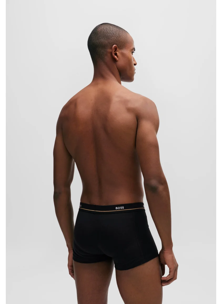 بوس Five-pack of stretch-cotton trunks with logo waistbands