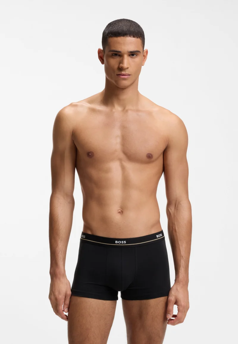 بوس طقم من 5 سراويل داخلية قطنية مطاطية بخصر بشعار