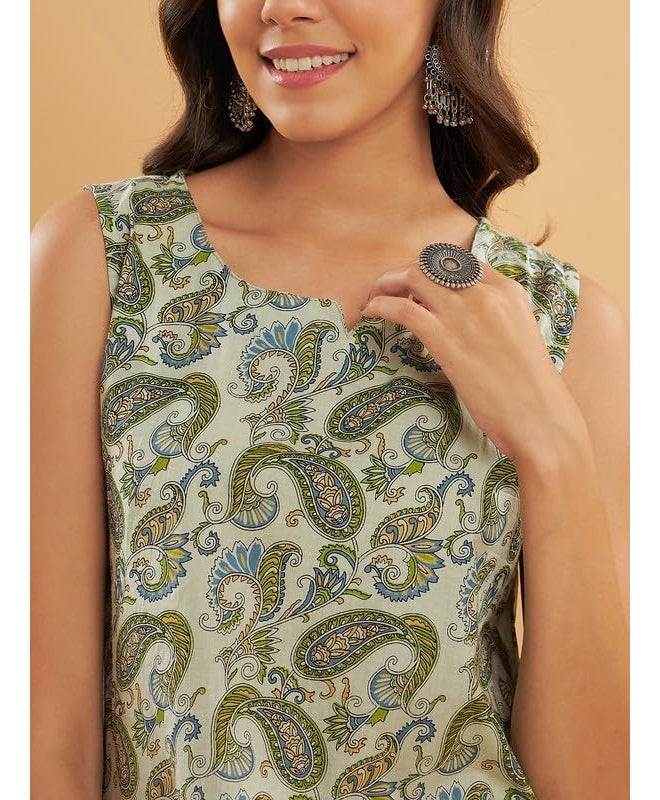 InWeave SAGE Green Paisley Print W/U TOP - Image 4