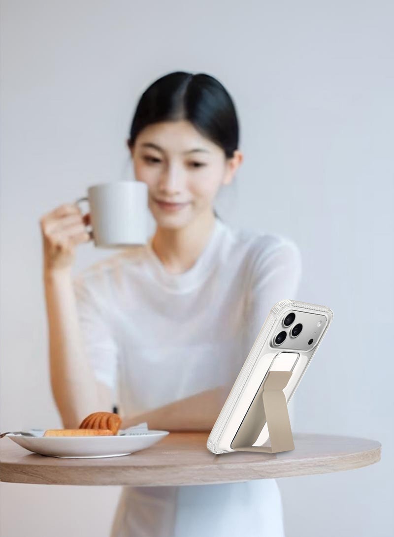 CATANES 3 Packs Finger Grip Clear Case Cover for iPhone 17 Pro- Kickstand Car Magnetic Holder Multi-function Protective Two-in-one Case with Two Privacy Screen Protectors - Golden - Image 5