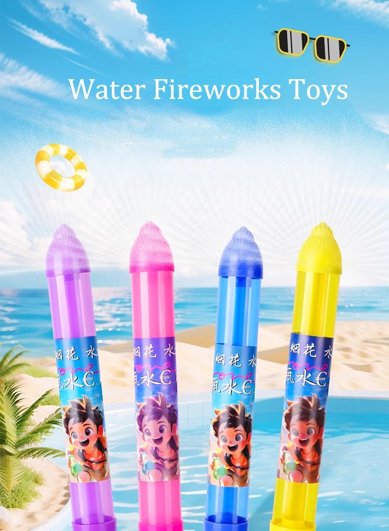 animefindr 2pcs Water Fireworks Toys Firework Water Gun 44cm Toy Splash Spray Squirt Water Toy Gun Outdoor Water Spray Sprinkler Push Water Gun Water Play Sprinkler Outdoor Activities Pool Game - Image 2