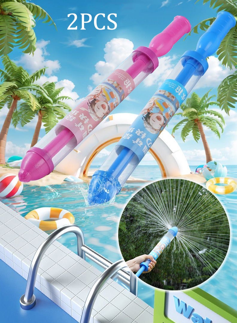 animefindr 2pcs Water Fireworks Toys Firework Water Gun 44cm Toy Splash Spray Squirt Water Toy Gun Outdoor Water Spray Sprinkler Push Water Gun Water Play Sprinkler Outdoor Activities Pool Game - Image 1
