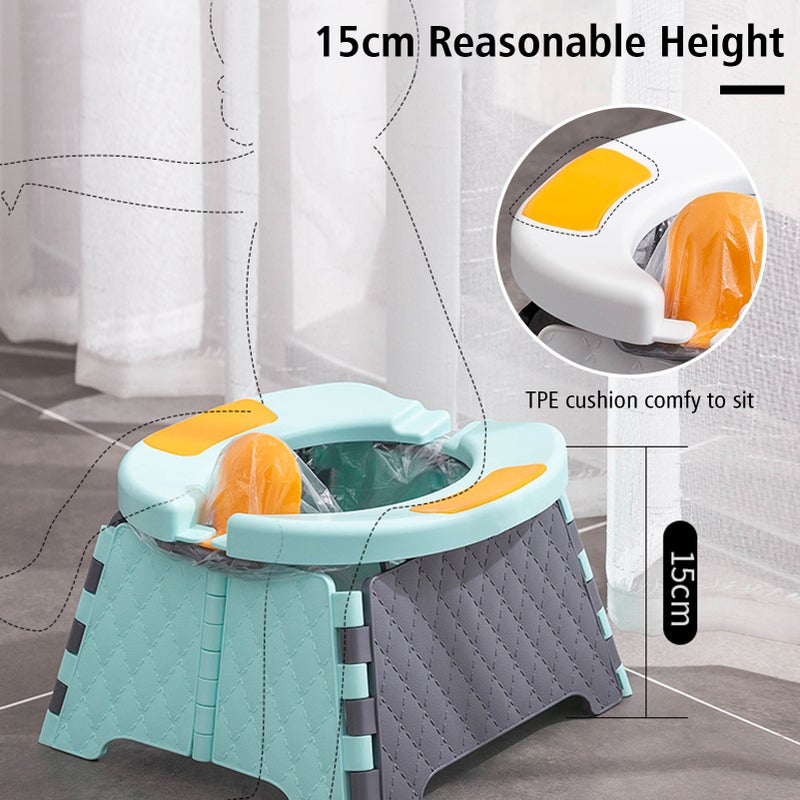 Foldable Toilet Trainer Kids Travel Potty Toilet Seat Baby Potty Seat with Splash Guard 30 Plastic Bags Storage Bag Portable Potty Training Seat for Home Travel On-The-Go Indoor Outdoor - Image 5