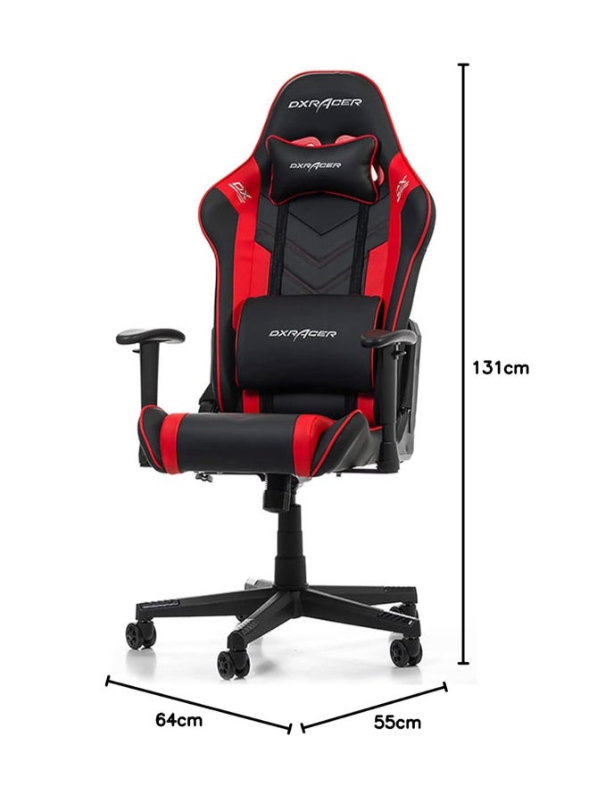 DXRacer Prince Series Gaming Chair, Premium PVC Leather Racing Style Office Computer Seat Recliner with Ergonomic Headrest and Lumbar Support, Standard, Black/Red - Image 2
