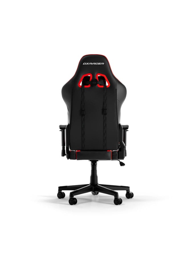 DXRacer Prince Series Gaming Chair, Premium PVC Leather Racing Style Office Computer Seat Recliner with Ergonomic Headrest and Lumbar Support, Standard, Black/Red - Image 4