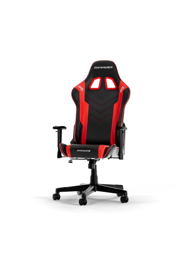DXRacer Prince Series Gaming Chair, Premium PVC Leather Racing Style Office Computer Seat Recliner with Ergonomic Headrest and Lumbar Support, Standard, Black/Red - Image 3
