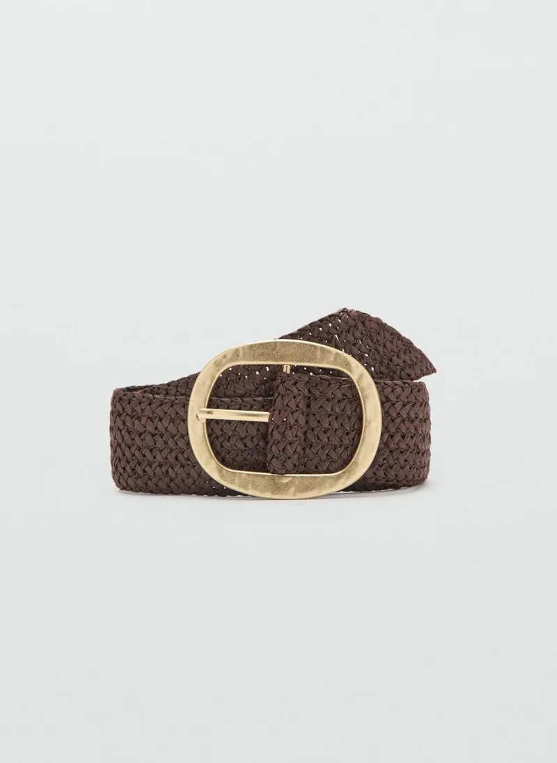 مانجو Natural fibre belt with oval buckle