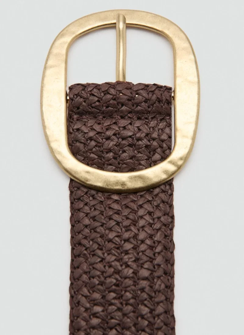 MANGO  Natural fibre belt with oval buckle for Women | Best Price UAE