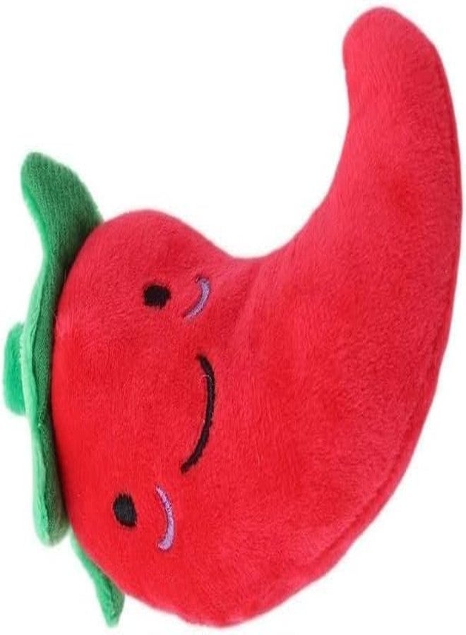 Pxiryanlow 1 Pc Funny Red Fruit Dog Toys, Vegetable Dog Toys Squeaky Plush Chili Eggplant Corn Puppy Toys for Small Dogs,Chili, Nice and Practical - Image 1