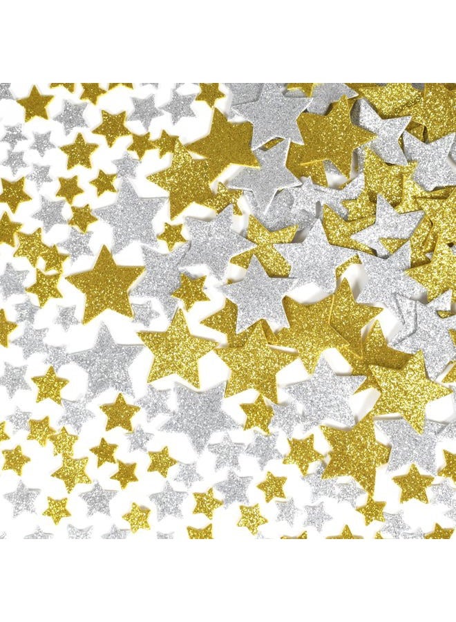 READY 2 LEARN Glitter Foam Stickers - Silver and Gold Stars - Pack of 168 - Self-Adhesive Stickers - Stickers for Scrapbooks and Cards - Image 1