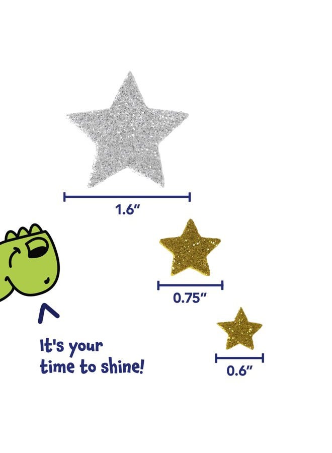 READY 2 LEARN Glitter Foam Stickers - Silver and Gold Stars - Pack of 168 - Self-Adhesive Stickers - Stickers for Scrapbooks and Cards - Image 3
