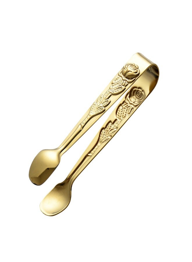 Ragyzity Mini Serving Tong, 4Inch Rose Stainless Steel Gold Tong, Kitchen Tongs for Appetizers, Charcuterie - Image 1