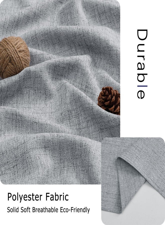 Lecloud Grey Kitchen Curtains 24 Inch Length 2 Pcs, Soft Light Filtering Faux Linen Textured Small Tiers, Short Window Drapes for Cabinet Bathroom RV Camper Basement Cafe, Each Panel 30" W x 24" L - Image 4