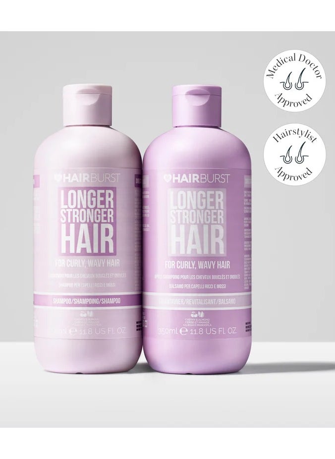HAIR BURST Wavy & Curly Hair Shampoo and Conditioner Set — Sulfate, SLS, Paraben Free, CGM Approved - Nourishing Amino Acids, Almond Extract & Cherry Oil - Curl Enhancing, Frizz Control & Moisturising  - Image 1