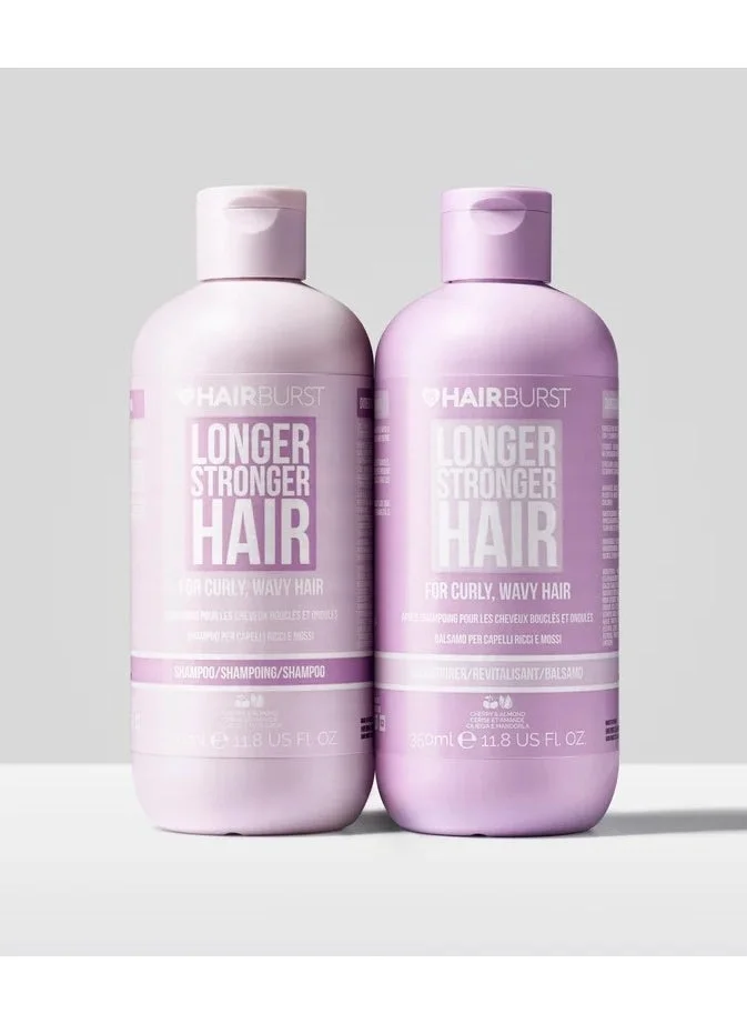 هيربرست SHAMPOO & CONDITIONER FOR LONGER, STRONGER WAVY & CURLY HAIR - Shampoo and Conditioner Set — Sulfate, SLS, Paraben Free, CGM Approved - Nourishing Amino Acids, Almond Extract & Cherry Oil - Curl Enhancing, Frizz Control & Moisturising