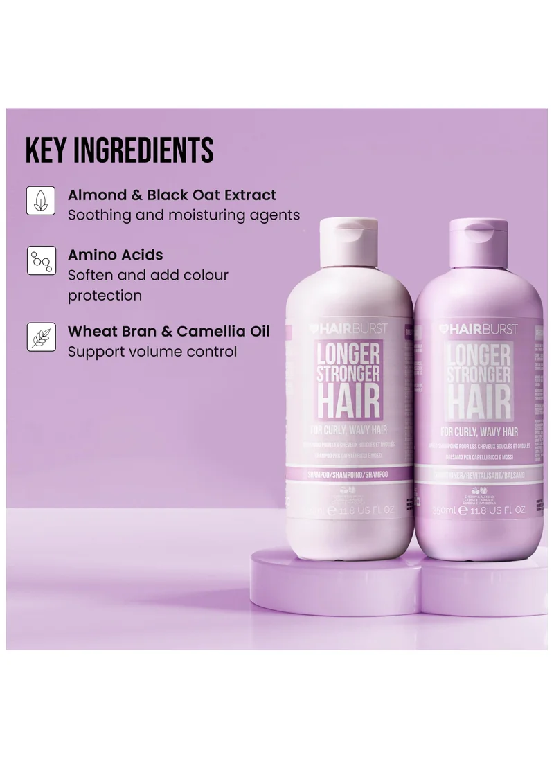 HAIR BURST SHAMPOO & CONDITIONER FOR LONGER, STRONGER WAVY & CURLY HAIR - Shampoo and Conditioner Set — Sulfate, SLS, Paraben Free, CGM Approved - Nourishing Amino Acids, Almond Extract & Cherry Oil - Curl Enhancing, Frizz Control & Moisturising