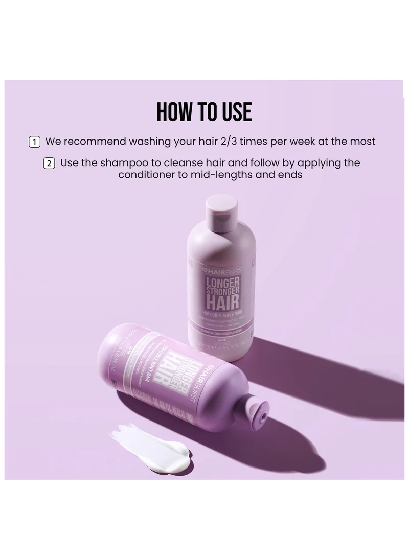 HAIR BURST SHAMPOO & CONDITIONER FOR LONGER, STRONGER WAVY & CURLY HAIR - Shampoo and Conditioner Set — Sulfate, SLS, Paraben Free, CGM Approved - Nourishing Amino Acids, Almond Extract & Cherry Oil - Curl Enhancing, Frizz Control & Moisturising