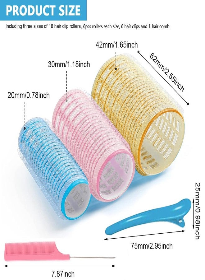 FICTIOUS Heatless Hair Curler Roller Kit For All Hair Types, 3 Sizes Self Grip Magic Hair Roller Clips for 6 Long size rollers, 6 Medium size rollers and 6 Short rollers Hair with 6 Bang Clips, 1 Stainless Steel Hair Comb - Image 3