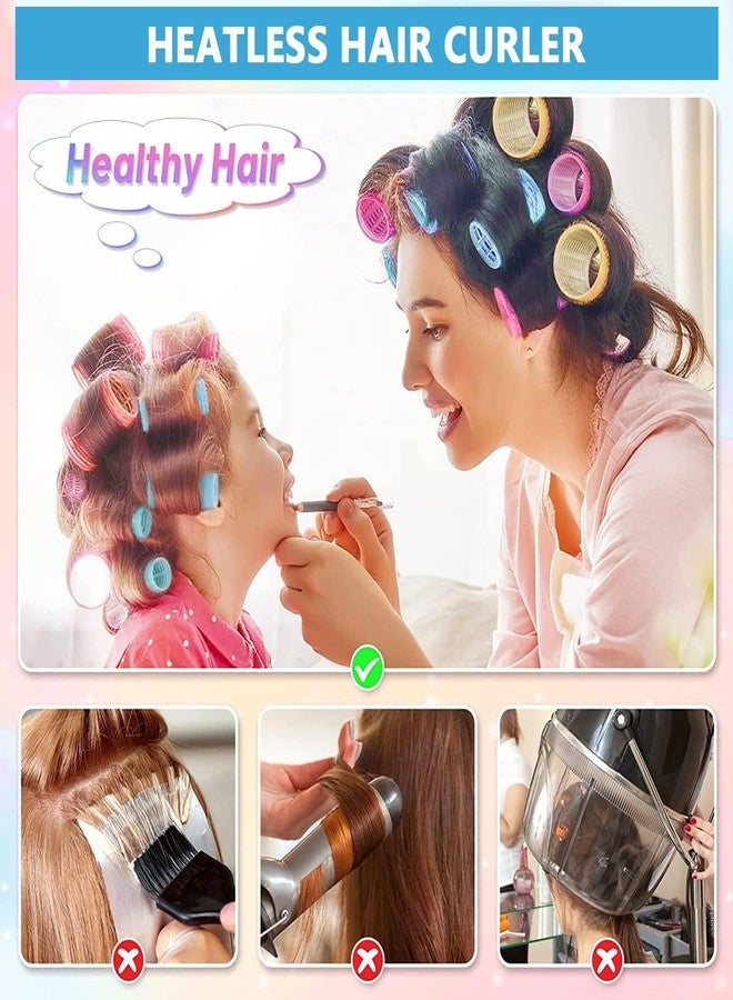 FICTIOUS Heatless Hair Curler Roller Kit For All Hair Types, 3 Sizes Self Grip Magic Hair Roller Clips for 6 Long size rollers, 6 Medium size rollers and 6 Short rollers Hair with 6 Bang Clips, 1 Stainless Steel Hair Comb - Image 5