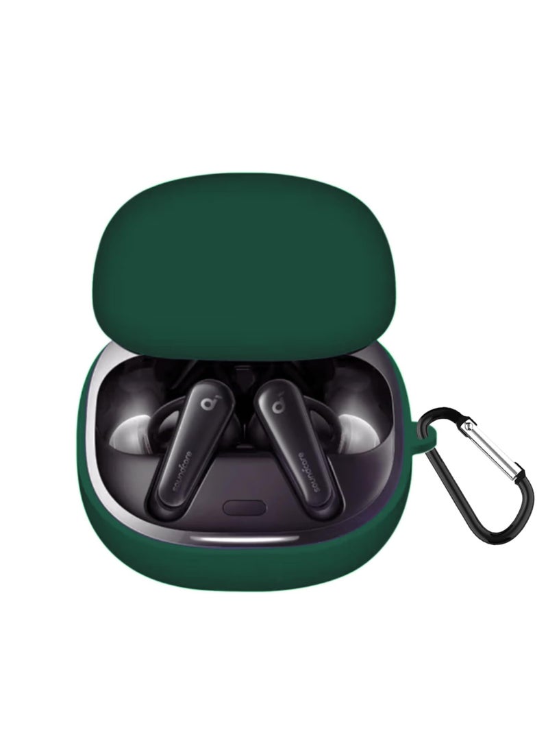 Compatible with Anker Soundcore Liberty 4 NC Case Cover, Soft Silicone Shockproof Protective Case Skin for Soundcore Liberty 4 NC Wireless Earbuds (Dark green) - Image 1
