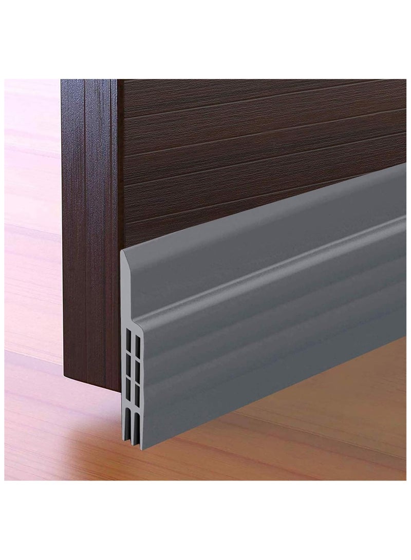 Adhesive Under Door Sweep Weather Stripping Soundproof Rubber Bottom Seal with Wider Strong for Interior Exterior Doors Guard Against Drafts Dust Noise Animals (1M*1 Grey) - Image 1